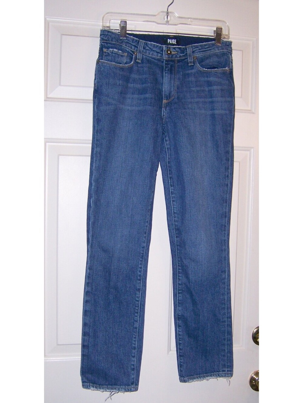 PAIGE Julia High Rise Straight Leg Jeans Raw Hem 26